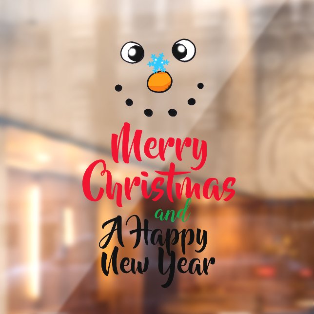 Autocollant Pour Fenêtre Joyeux Noël et une bonne année  (Feuille 2)