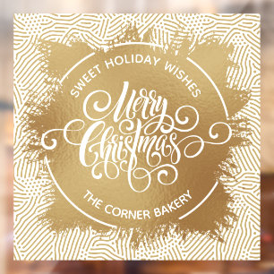 Autocollant Pour Fenêtre Joyeux Noël Gold Faux Foil Fenêtre Clôture