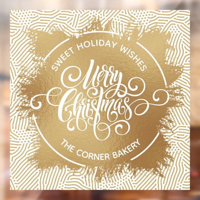 Autocollant Pour Fenêtre Joyeux Noël Gold Faux Foil Fenêtre Clôture (Feuille 2)