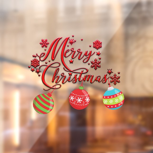 Autocollant Pour Fenêtre Joyeux Noël pendants ornements (Feuille 2)