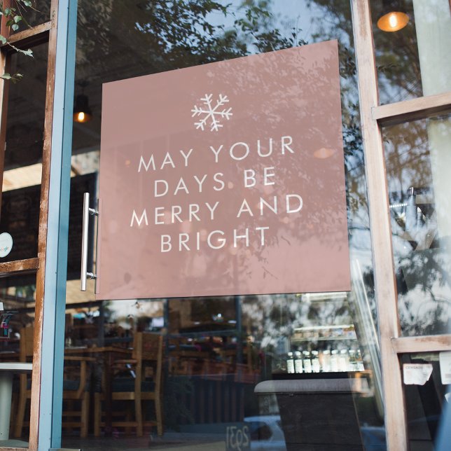 Autocollant Pour Fenêtre Joyeux Noël rose moderne | Clôture de fenêtre de v (Créateur téléchargé)