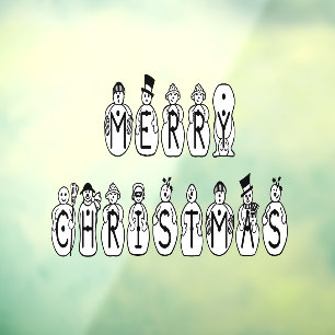 Autocollant Pour Fenêtre Joyeux Noël Snowman Home Décor Store Vinyl