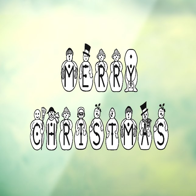 Autocollant Pour Fenêtre Joyeux Noël Snowman Home Décor Store Vinyl (Feuille 3)