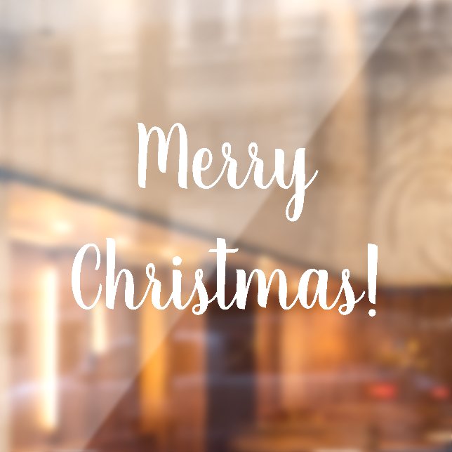 Autocollant Pour Fenêtre Joyeux Noël Typographie Blanche Script Festif (Feuille 2)