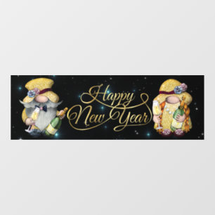 Autocollant Pour Fenêtre Joyeux Nouvel An Gnomes Cling fenêtre