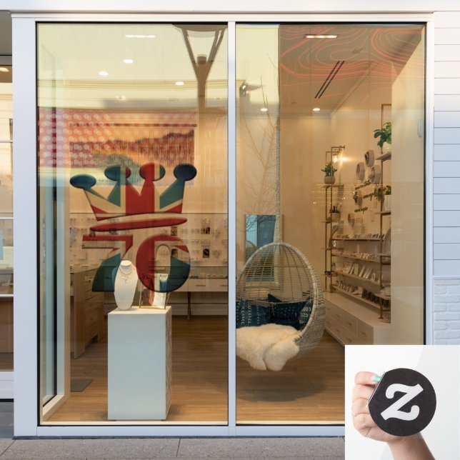 Autocollant Pour Fenêtre Jubilé de platine Reine Elizabeth 70 ans (Vitrine du magasin)