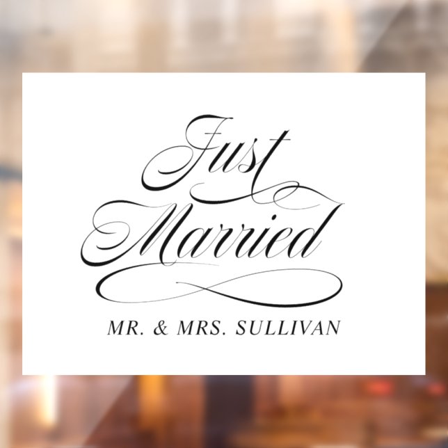 Autocollant Pour Fenêtre Juste marié (Feuille 2)