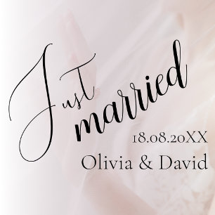 Autocollant Pour Fenêtre Juste marié Mariage Elegant Customisé