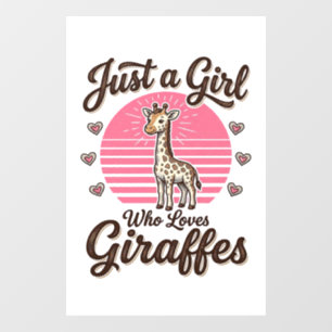 Autocollant Pour Fenêtre Juste une fille qui aime les girafes vintage shirt