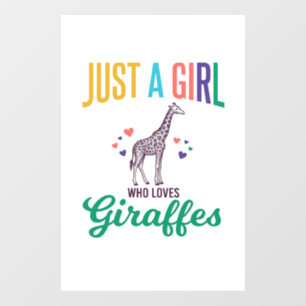 Autocollant Pour Fenêtre Juste une fille qui aime les girafes vintage vecte