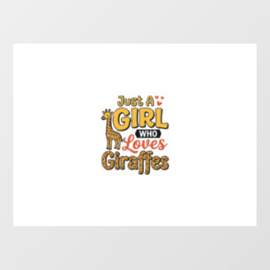 Autocollant Pour Fenêtre Juste Une Fille Qui Aime Les Girafes Vintage Vecto