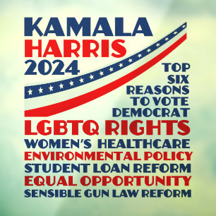 Autocollant Pour Fenêtre Kamala Harris 2024 Election Democrat Platform
