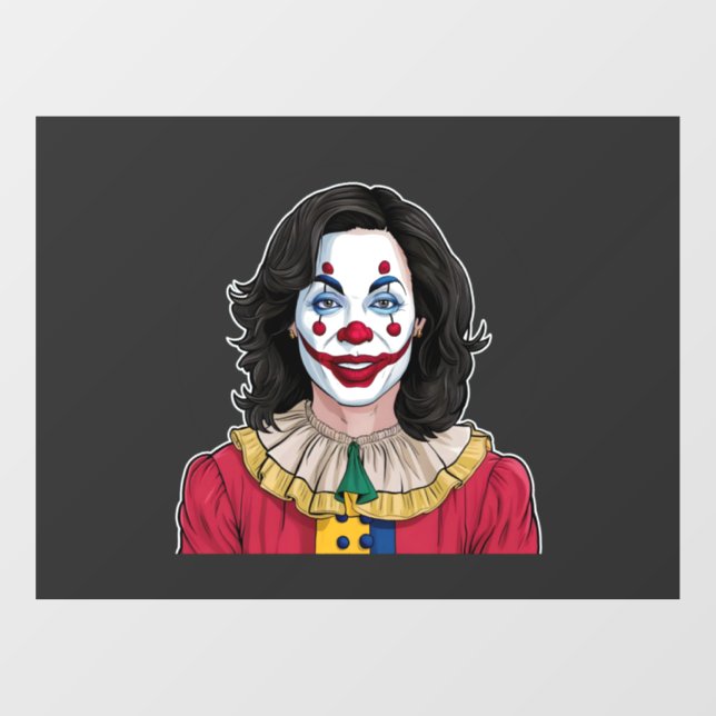 Autocollant Pour Fenêtre Kamala Harris Éffrayant Halloween Clown Election 2 (Feuille)