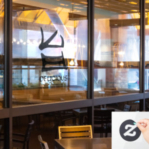 Autocollant Pour Fenêtre Kanji Delicious noir voir à travers l'accrochage 