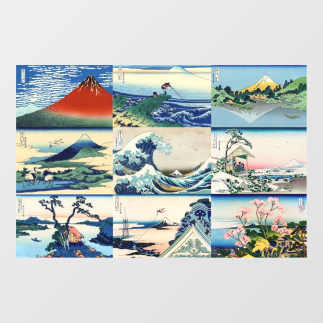 Autocollant Pour Fenêtre Katsushika Hokusai - 36 Vues de la sélection du Mo (Feuille)