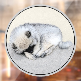 Autocollant Pour Fenêtre Keeshond Sleeping Puppy Peinture Chien Art origina