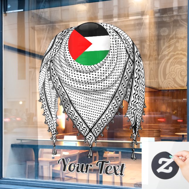Autocollant Pour Fenêtre Keffiyeh Écharpe palestinienne tissu traditionnel (Fenêtre de café)