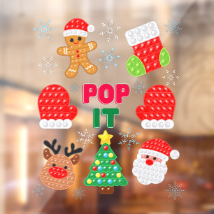 Autocollant Pour Fenêtre Kids Pop It Noël Bubble Santa Renne   