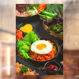 Autocollant Pour Fenêtre Kimchi au riz frit coréen avec oeuf frit