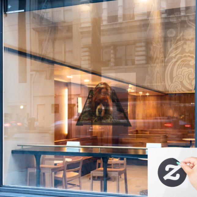 Autocollant Pour Fenêtre King Charles Cavalier Spaniel, Clôture de fenêtre (Fenêtre de café)