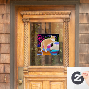 Autocollant Pour Fenêtre Kitty Chats Aimer Nettoyage de la fenêtre Cling