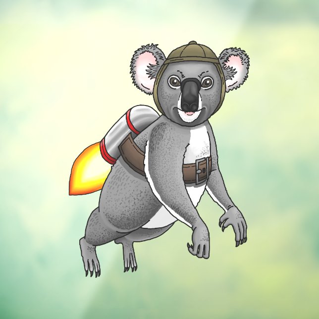 Autocollant Pour Fenêtre Koala Fusée (Feuille 3)