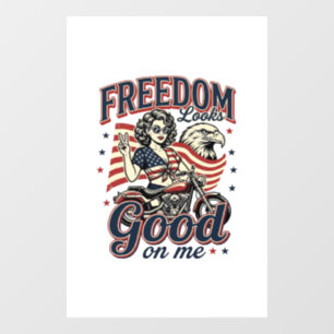 Autocollant Pour Fenêtre La liberté a l'air bien Patriote Vintage Eagle