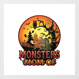 Autocollant Pour Fenêtre La maman des monstres Halloween squelette citrouil
