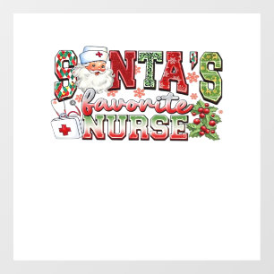 Autocollant Pour Fenêtre La nurse préférée du Père Noël, Merry Nurse, Nurse