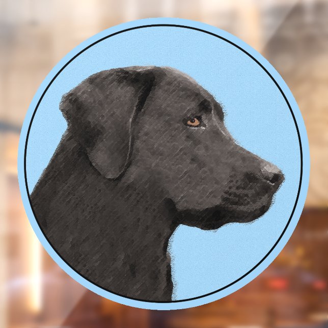 Autocollant Pour Fenêtre Labrador Retriever Black Peinture Original Chien A (Feuille 2)