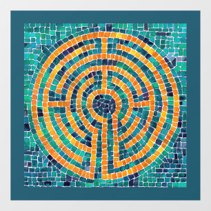 Autocollant Pour Fenêtre LABYRINTH II 12x12 Cling de fenêtre - Vert