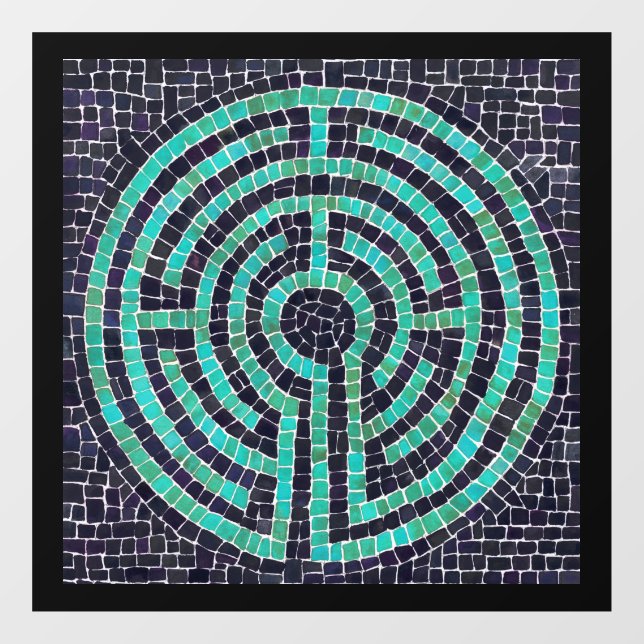 Autocollant Pour Fenêtre LABYRINTH III 12x12 Cling de fenêtre - Noir (Feuille)