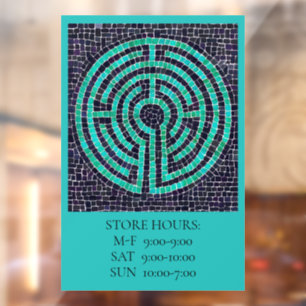 Autocollant Pour Fenêtre LABYRINTH III 12x18 Clôture de fenêtre +Texte - Tu