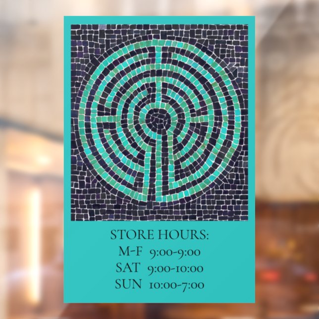 Autocollant Pour Fenêtre LABYRINTH III 12x18 Clôture de fenêtre +Texte - Tu (Feuille 2)