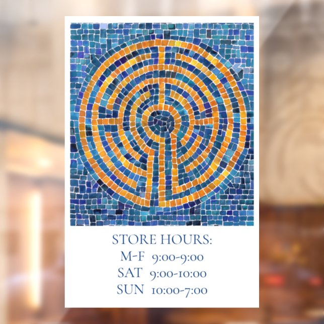 Autocollant Pour Fenêtre LABYRINTH IV 12x18 Clôture de fenêtre +Texte (Feuille 2)