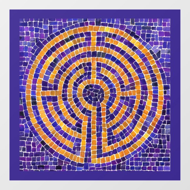 Autocollant Pour Fenêtre LABYRINTH MOSAIC 12x12 Cling de fenêtre - violet (Feuille)