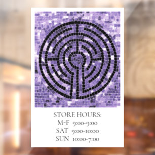 Autocollant Pour Fenêtre LABYRINTH VI 12x18 Clôture de fenêtre +Texte