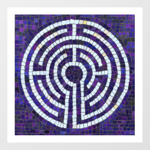 Autocollant Pour Fenêtre LABYRINTH VIII 12x12 Cling de fenêtre - Blanc