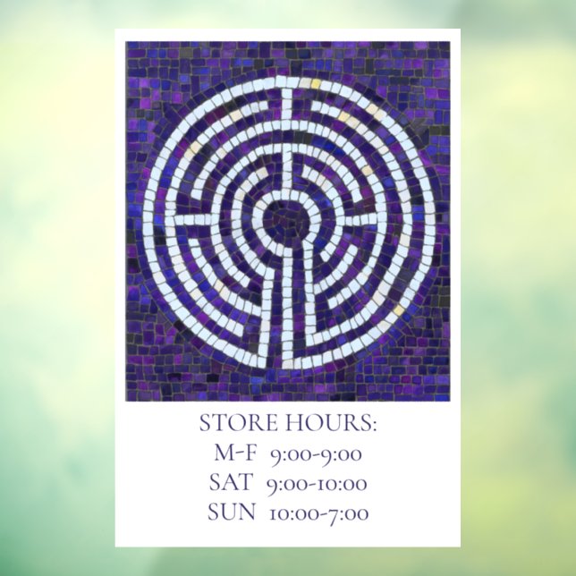 Autocollant Pour Fenêtre LABYRINTH VIII 12x18 Clôture de fenêtre +Texte (Feuille 3)