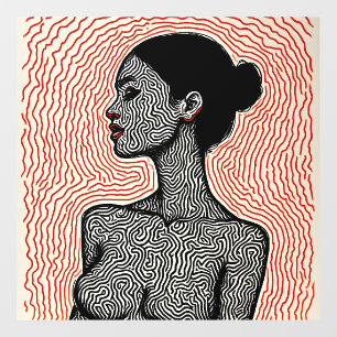 Autocollant Pour Fenêtre Labyrinthe de son réveil – Un portrait minimaliste