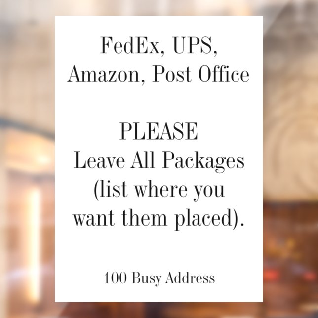 Autocollant Pour Fenêtre Laisser les directions de paquets Clages de la fen (Feuille 2)