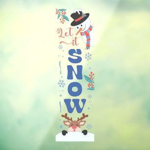 Autocollant Pour Fenêtre Laisser neiger Noël Snowman Reindee