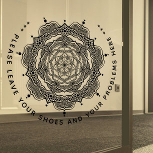 Autocollant Pour Fenêtre Laissez Vos Chaussures Et Vos Problèmes Ici