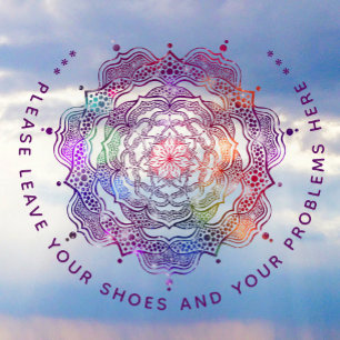 Autocollant Pour Fenêtre Laissez Vos Chaussures Et Vos Problèmes Ici