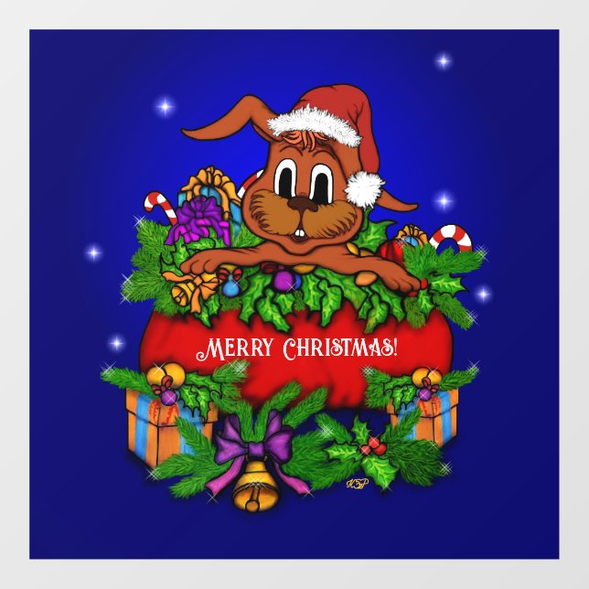 Autocollant Pour Fenêtre Lapin de Noël (Feuille)