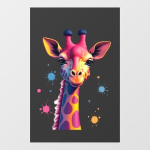 Autocollant Pour Fenêtre L'art animalier africain La girafe colorée pour dr