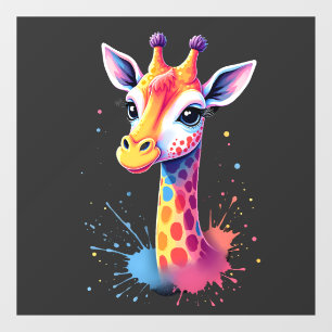 Autocollant Pour Fenêtre L'art animalier africain La girafe colorée pour dr