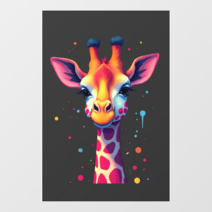 Autocollant Pour Fenêtre L'art animalier africain La girafe colorée pour dr