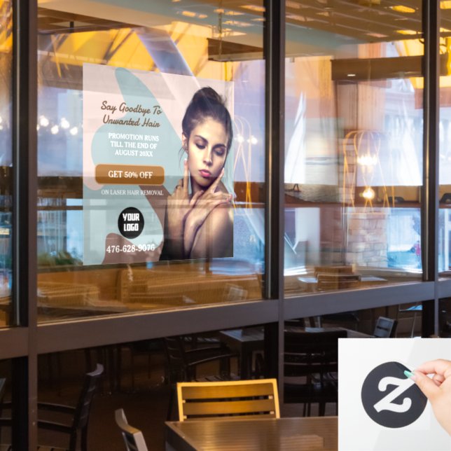 Autocollant Pour Fenêtre Laser Hair Removing Services - Clôture de fenêtre  (Fenêtre du restaurant)