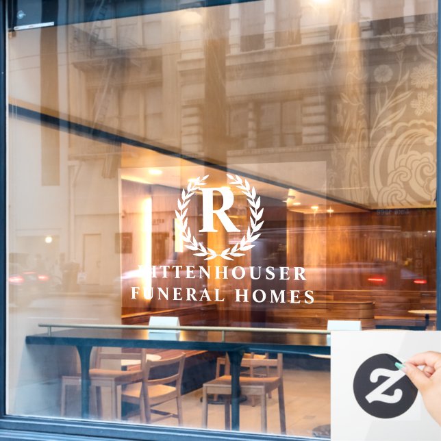 Autocollant Pour Fenêtre Laurel Wreath personnalisée (Fenêtre de café)